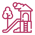 Playground icon with tree and slide