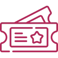 Pink ticket illustration on black background